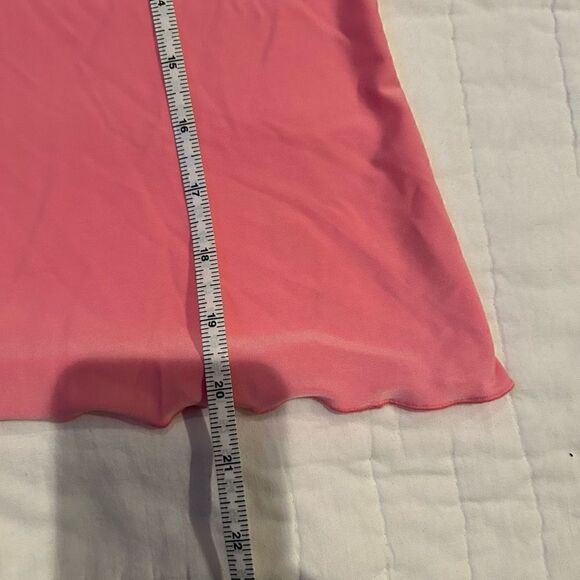 Bay Studio Sleepwear Large cami nightie tank pink lace lined poly spandex - Picture 7 of 8